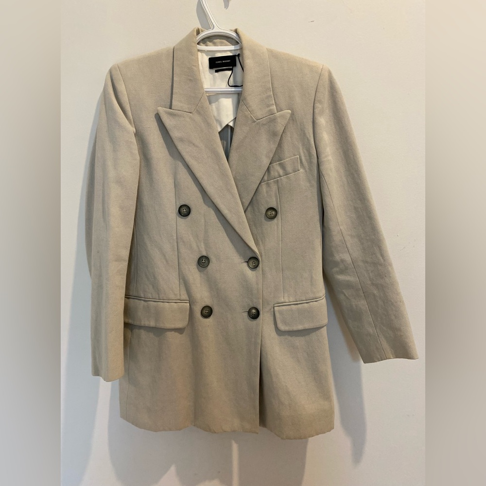 Isabel Marant Double-Breasted Beige Blazer
